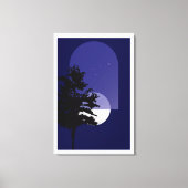 ムーンアートボヘミアンスタイル、ストレッチ大仕上げ キャンバスプリント (正面)