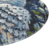 ムーンアーンで枝に白いフクロウ絵画ズ カッティングボード (角)