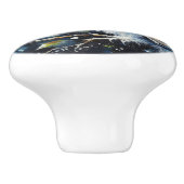 ムーンアーンで枝に白いフクロウ絵画ズ セラミックノブ (側面)