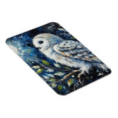 ムーンアーンで枝に白いフクロウ絵画ズ マグネット (右側)