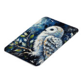 ムーンアーンで枝に白いフクロウ絵画ズ マグネット (左側)