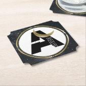 ムーンイニシャルAインスタリースカイ紙パーティーコースター ペーパーコースター (アングル)