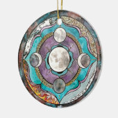 ムーンウィッカ信者ウィッ異教のチウィッチクラフトクリスマス セラミックオーナメント (左)