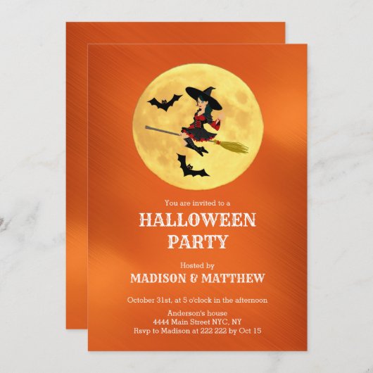 ムーンウィッチアンドこうもり招待状 招待状 (正面/裏面)