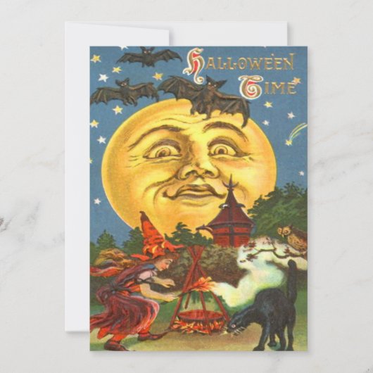 ムーンウィッチブラックキャットこうもり星 招待状 (正面)