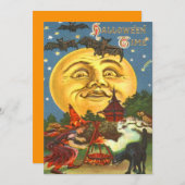 ムーンウィッチブラックキャットこうもり星 招待状 (正面/裏面)