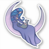 ムーンウィッチムーンチャイルド異教のウィッカアート シール (正面)