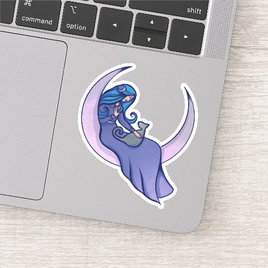 ムーンウィッチムーンチャイルド異教のウィッカアート シール (詳細)