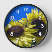 ムーンウォーカーサンフラワーが空に達する 壁時計 (正面)