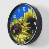 ムーンウォーカーサンフラワーが空に達する 壁時計 (傾斜)