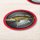 ムーンウォーター&ワレイェパイクブルー ラウンドペーパーコースター (アングル)