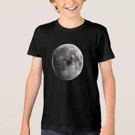 ムーンウォーム超現実的満月スペースアート トライブレンドTシャツ