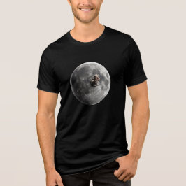ムーンウォーム超現実的満月スペースアート トライブレンドTシャツ