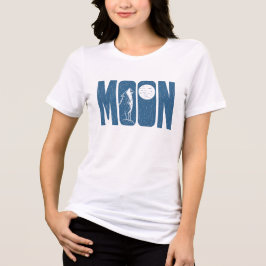 ムーンウルフのハロウィンリノカットデザイン トライブレンドTシャツ