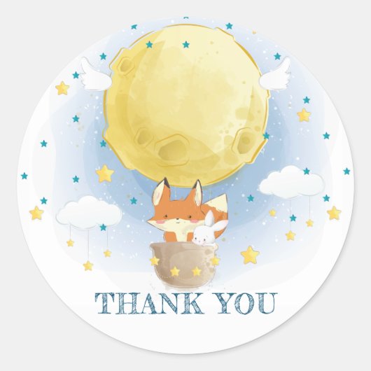 ムーンエアバルーンありがとう ラウンドシール (正面)