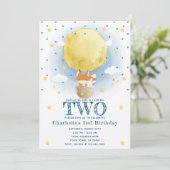 ムーンエアバルーンスターズグリッター誕生日 招待状 (スタンド正面)