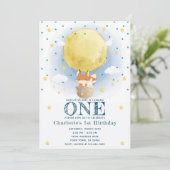 ムーンエアバルーンスターズグリッター誕生日 招待状 (スタンド正面)