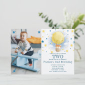 ムーンエアバルーンフォト誕生日 招待状 (スタンド正面)