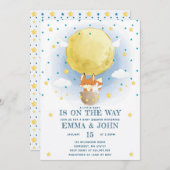 ムーンエアバルーン赤ちゃんシャワー 招待状 (正面/裏面)