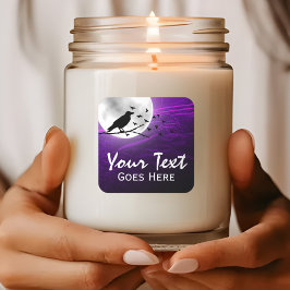 ムーンエッジゴシックで黒いカラスのレイヴンシルエット スクエアシール