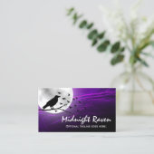 ムーンエッジゴシックで黒いカラスのレイヴンシルエット 名刺 (スタンド正面)