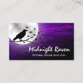 ムーンエッジゴシックで黒いカラスのレイヴンシルエット 名刺 (正面)