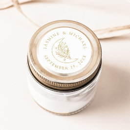 ムーンエレガントアンドスターズ金ゴールド結婚式の引き出物 ラウンドシール