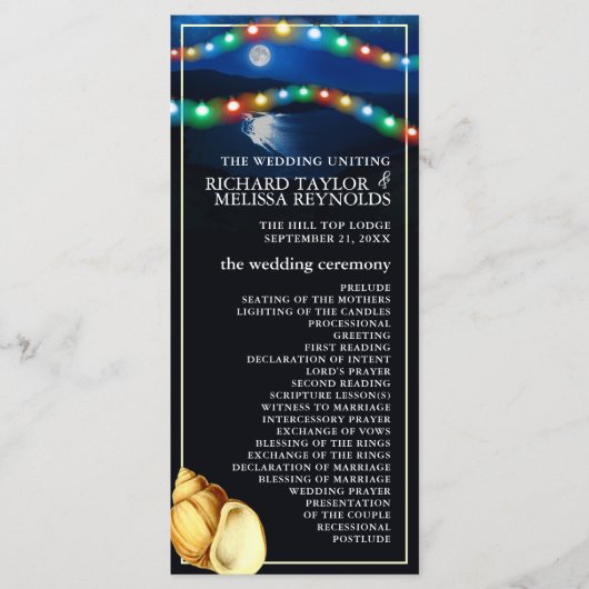 ムーンエレガントライトビーチ結婚式 プログラム (正面)