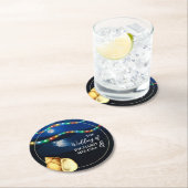 ムーンエレガントライトビーチ結婚式 ラウンドペーパーコースター (インサイチュ)