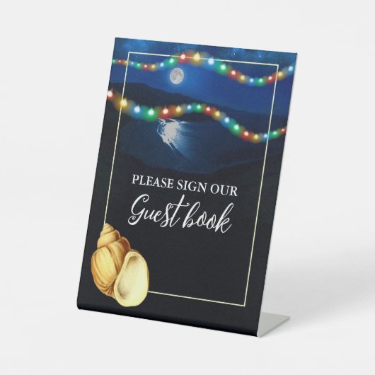 ムーンエレガントライトビーチ結婚式 台座サイン (正面)