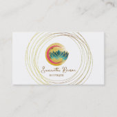 ムーンエレガント金ゴールドサークルロータス 名刺 (正面)