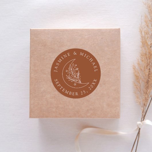 ムーンエレガント&スターズテラコッタ結婚式の引き出物 ラウンドシール