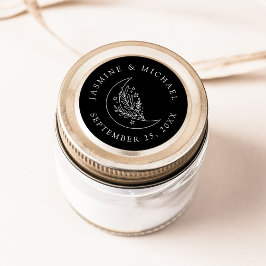 ムーンエレガント&スターズブラック結婚式の引き出物 ラウンドシール