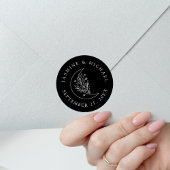 ムーンエレガント&スターズブラック結婚式の引き出物 ラウンドシール