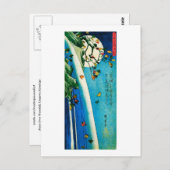 ムーンオーバーウォーターフォール広重日本のファインアート ポストカード (正面/裏面)