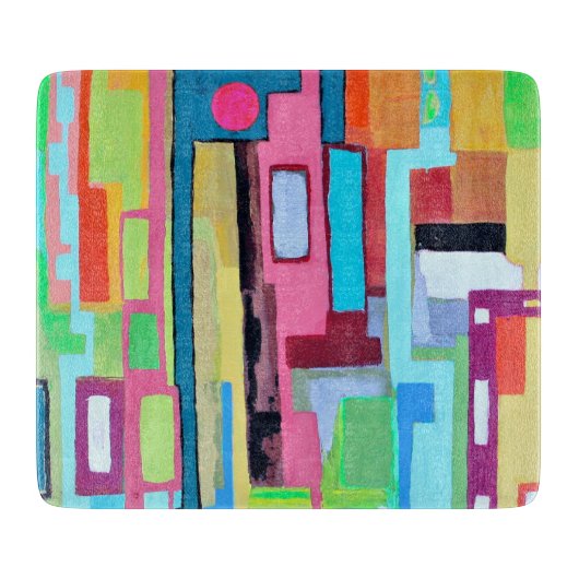 ムーンオーバーマイアミ6 x 7 Decoガラス切断ボード カッティングボード (正面)