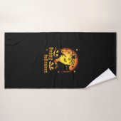 ムーンカボチャのハロウィーンこうもりスパイダーと瘢痕 バスタオル (バスタオル)