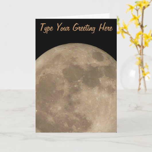 ムーンカードロマンチック満月カスタムグリーティングカード カード (黄色い花)