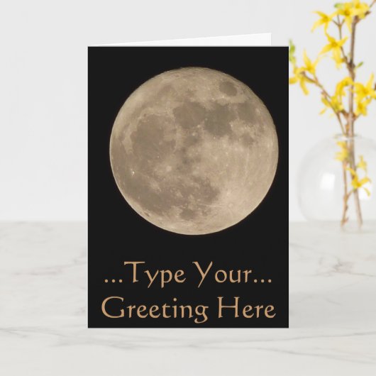 ムーンカードロマンチック満月カスタムグリーティングカード カード (黄色い花)