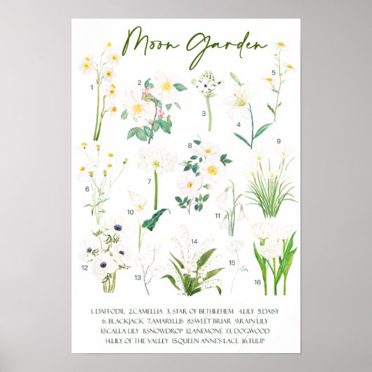 ムーンガーデンの水彩画 ポスター (正面)