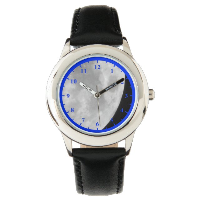 ムーンキッズステンレススチールウォッチ 腕時計 (正面)