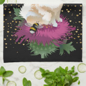 ムーンキッチンタオルblK背景に私を飛ばす キッチンタオル (折り畳み)