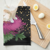 ムーンキッチンタオルblK背景に私を飛ばす キッチンタオル (四つ折り)