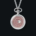 ムーンキャッチャー夕暮れピンクかわいいネックレス 腕時計<br><div class="desc">ムーンキャッユニークチャーパーソナライズされたのダスクピンクのネックレス腕時計。月のノベルティを捕捉するためのエネルギー贈与アイディア。</div>