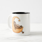 ムーンキャット昼寝 ツートーンマグカップ (正面左)