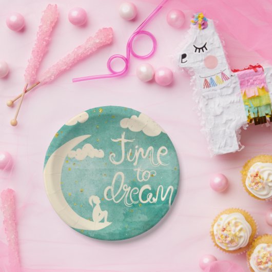 ムーンクラウズインスパイアドリーム引用文 ペーパープレート (パーティー)