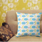 ムーンクラウドスターイエローブルーピンク クッション