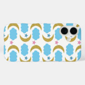 ムーンクラウドスターズフェイク金ゴールドグリッターブルー Case-Mate iPhoneケース (裏面 (横))