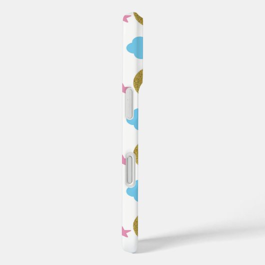 ムーンクラウドスターズフェイク金ゴールドグリッターブルー Case-Mate iPhoneケース (裏面 / 右)