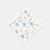 ムーンクラウドスターズ誕生日ベビーシャワー スタンダードカクテルナプキン (角)